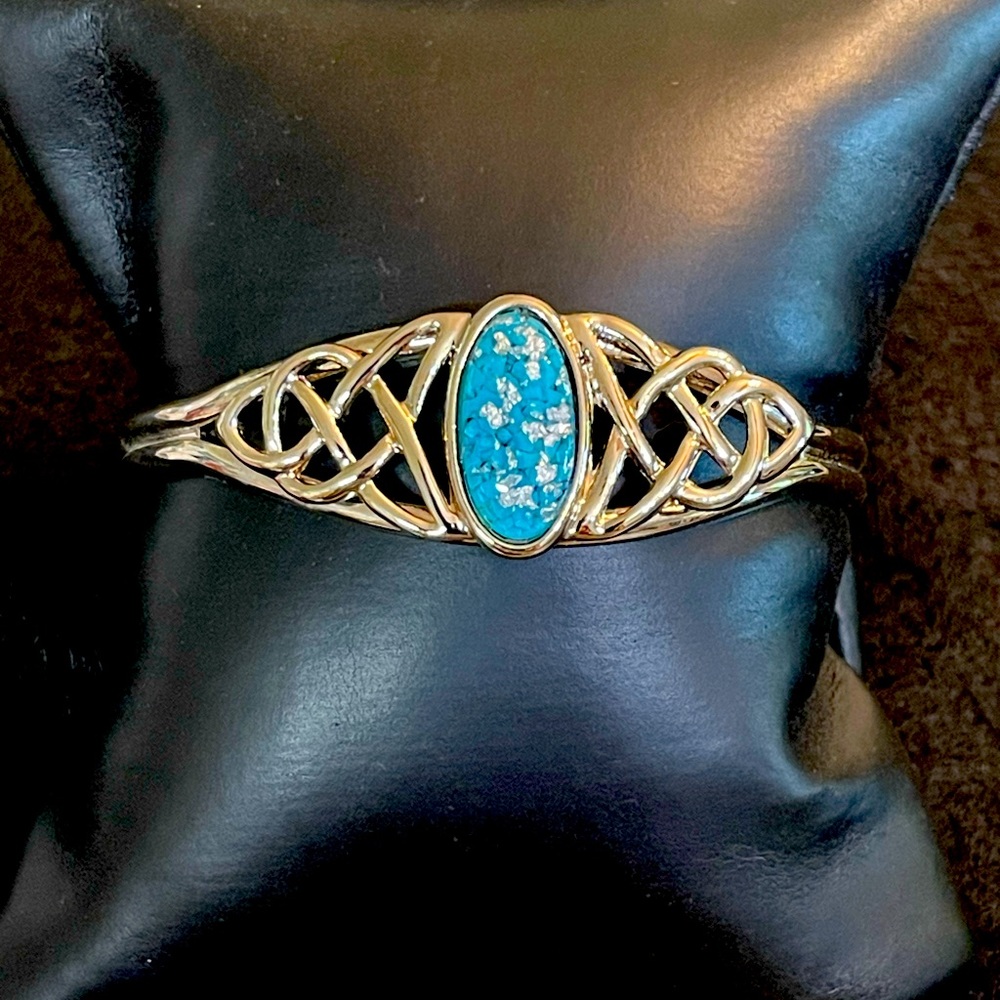 Faux Turquoise Silver Bracelet Cuff